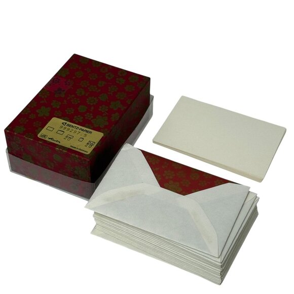 Vintage Bentz Stationery 19 Mini Cards and Red Print Lined Envelopes Germany - Picture 5 of 10